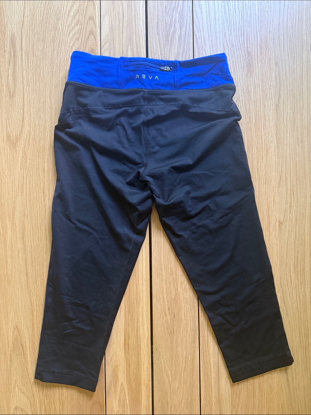 Blue Half-Zip Athletic Pullover with Black Capri Leggings - Picture 3 of 5